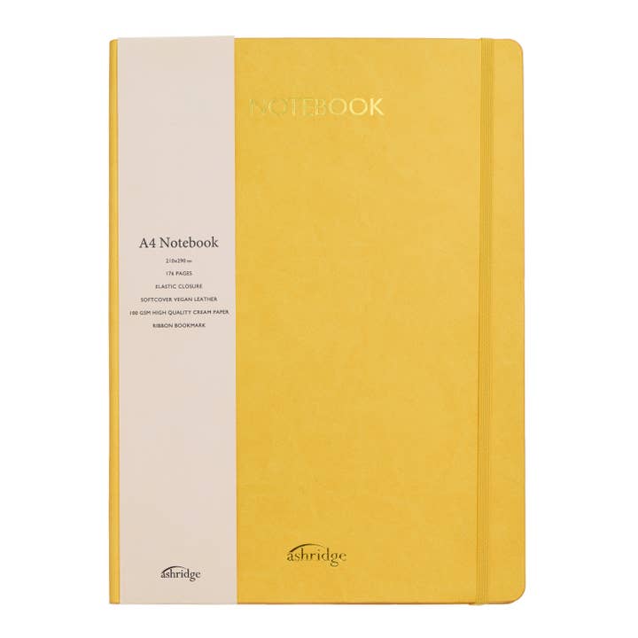 A4 Rainbow Edge Notebook - Yellow for wholesale by Ashridge Arts & Crafts
