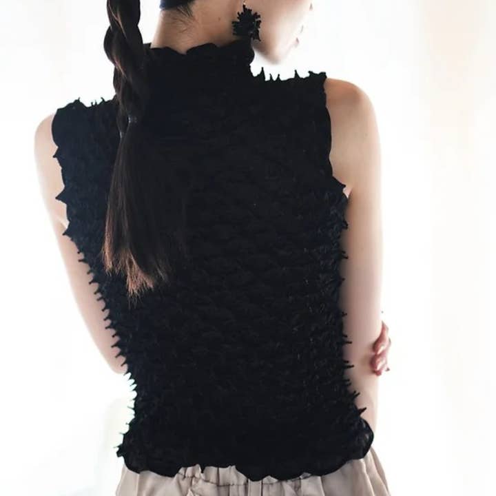 【Cucuri】top sin mangas de cuello alto kumo / Boutique para venta al por mayor de REALJAPANPROJECT