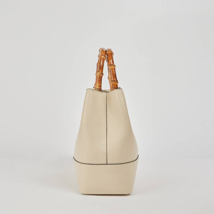 Voemièn - Wholesale Top Handle Bag - Women's - Bamboo Babe Bag in Beige Dollar Leather3