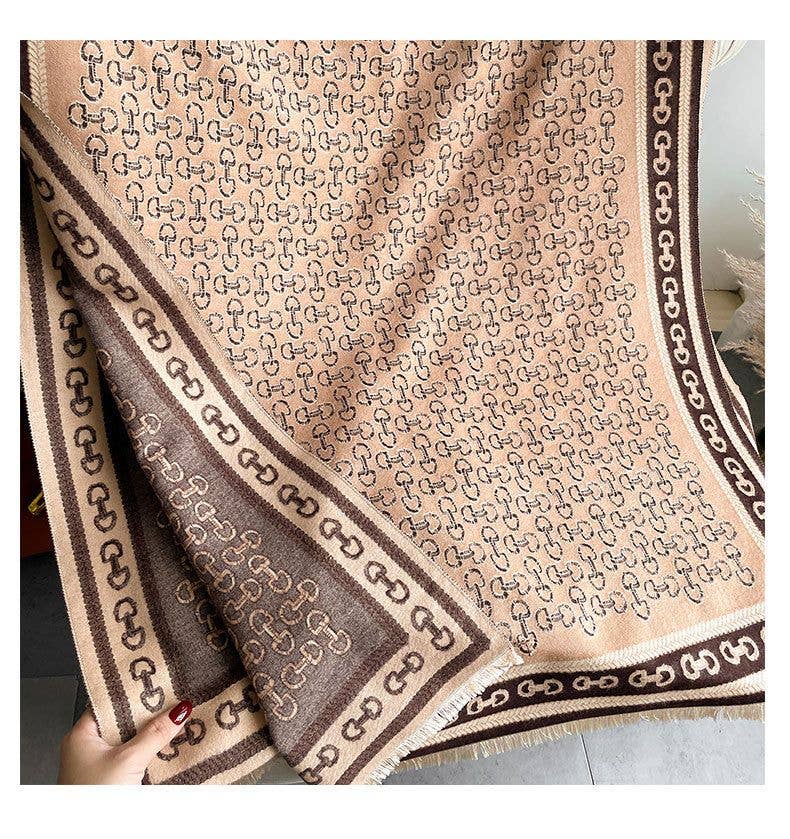 JPC Equestrian - Wholesale Scarf - Women's - AWST Int'l Snaffle Bit Acrylic Cashmere Scarf1