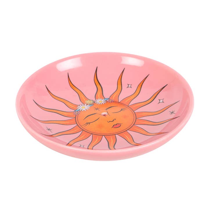 Something Different Wholesale - Wholesale Incense Holder - The Sun Celestial Pink Ceramic Incense Holder Plate3