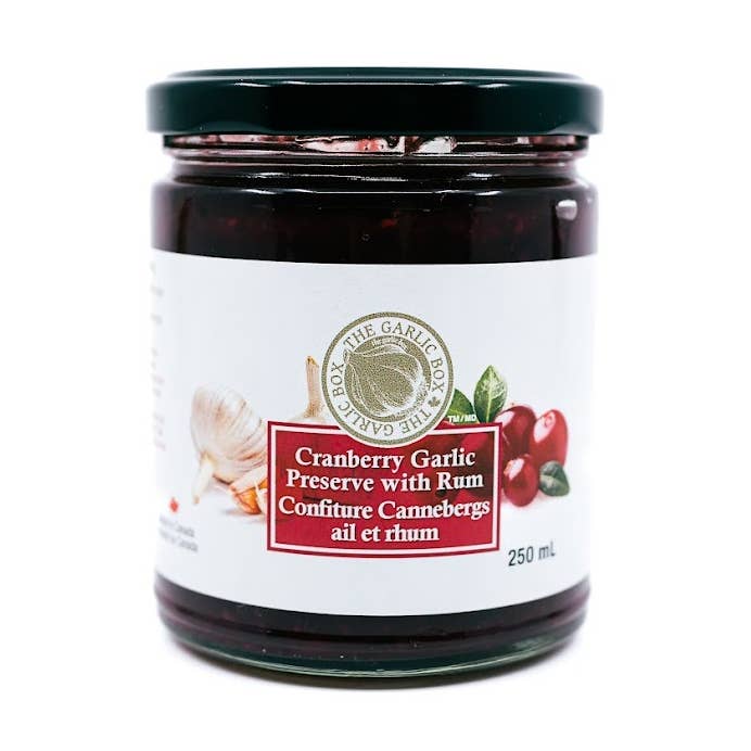 Cranberry Garlic Preserve with Rum for wholesale by The Garlic Box