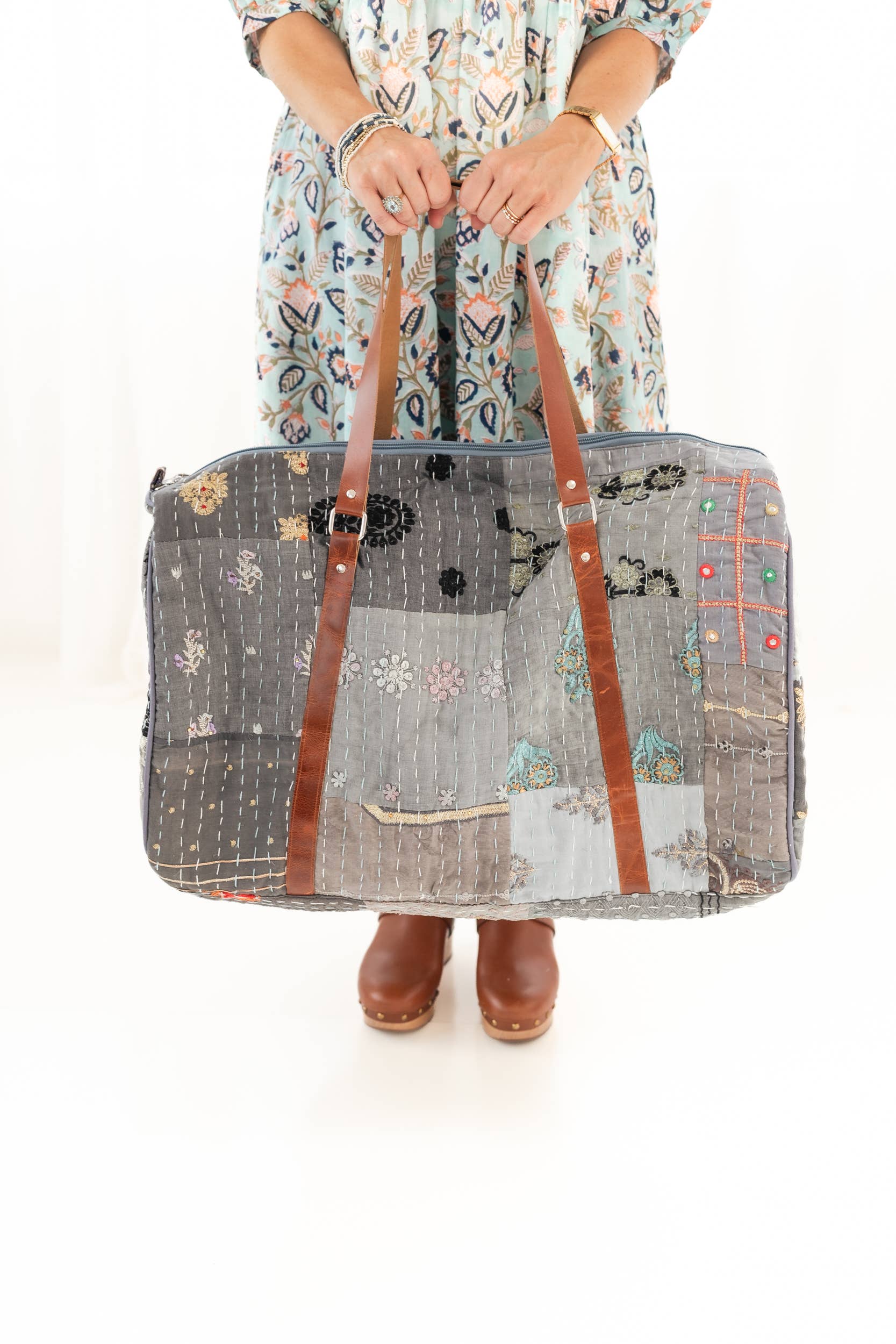 Rahab's Rope - Wholesale Weekender Bag - Women's - Sky Patchwork Duffle