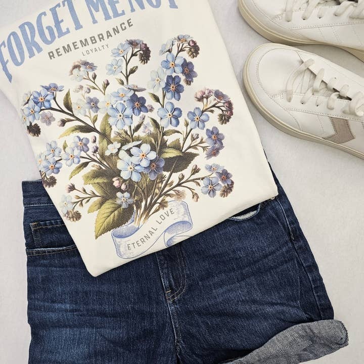 Cotton Muse - Wholesale Screen Printed T-Shirt - Unisex - FORGET ME NOT GRAPHIC TEE3