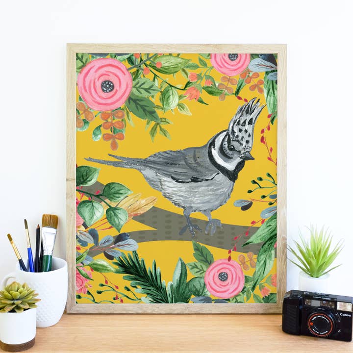Impressão de arte de pássaro amarelo, impressão de arte botânica, impressão de arte de primavera por atacado de ColorOnTheCrib Inc.