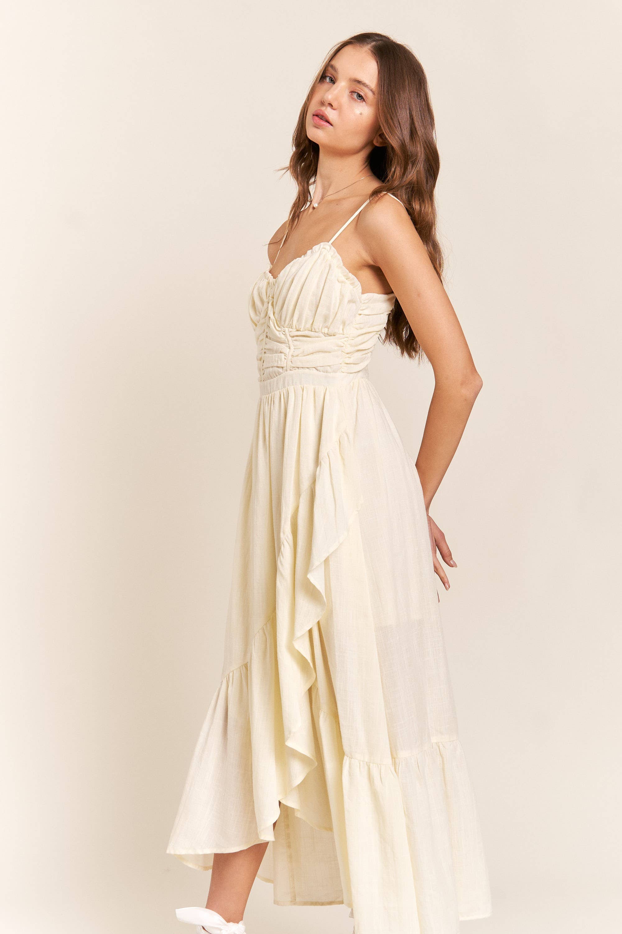 In The Beginning - Vente Robe – femme - Robe longue bleue à découpes latérales détaillées14