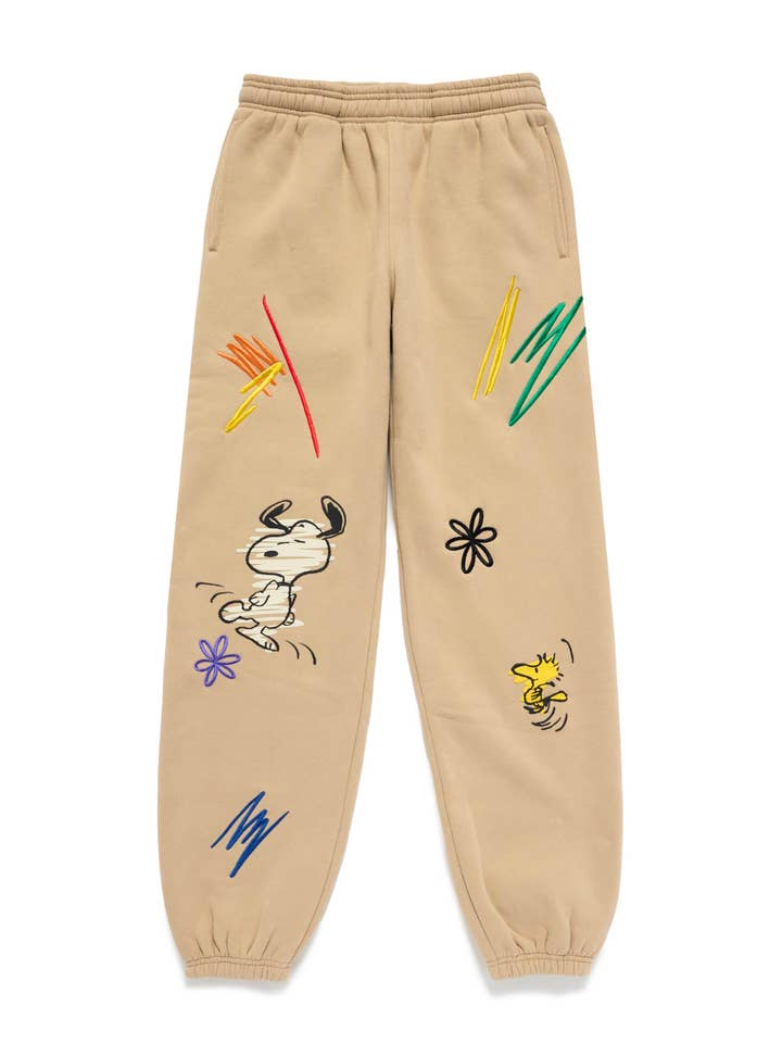 SAMII RYAN - Wholesale Lounge Sweatpants/Joggers - Women's - Peanuts Create Sweatpants, Tan