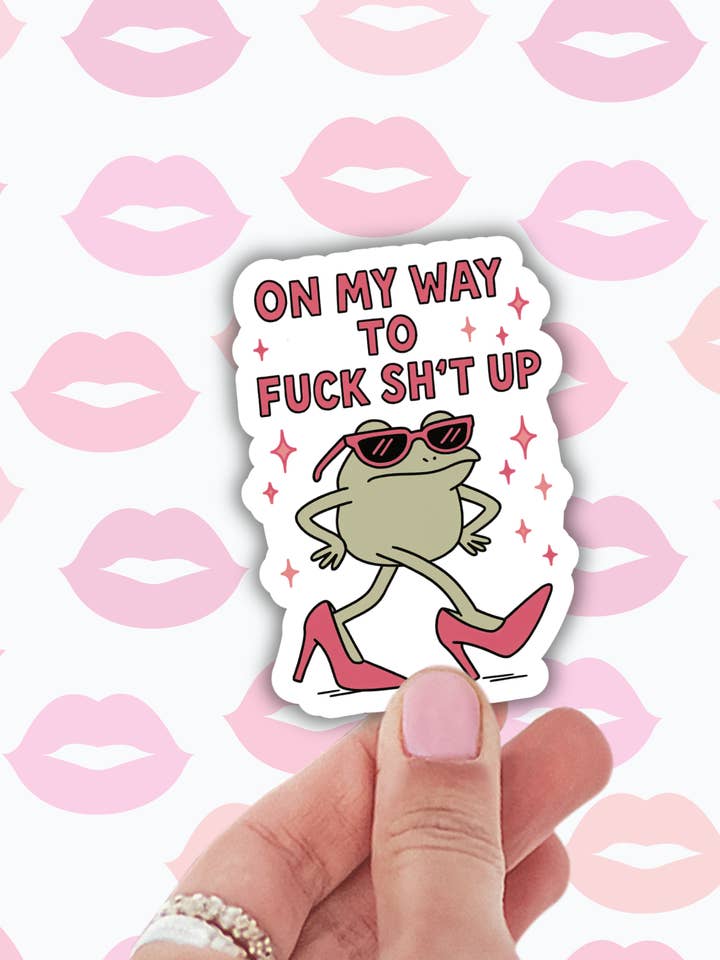 Autocollant grenouille drôle, autocollants en vinyle drôles, autocollant en vinyle pour ordinateur portable pour la vente par Lalatina Shop