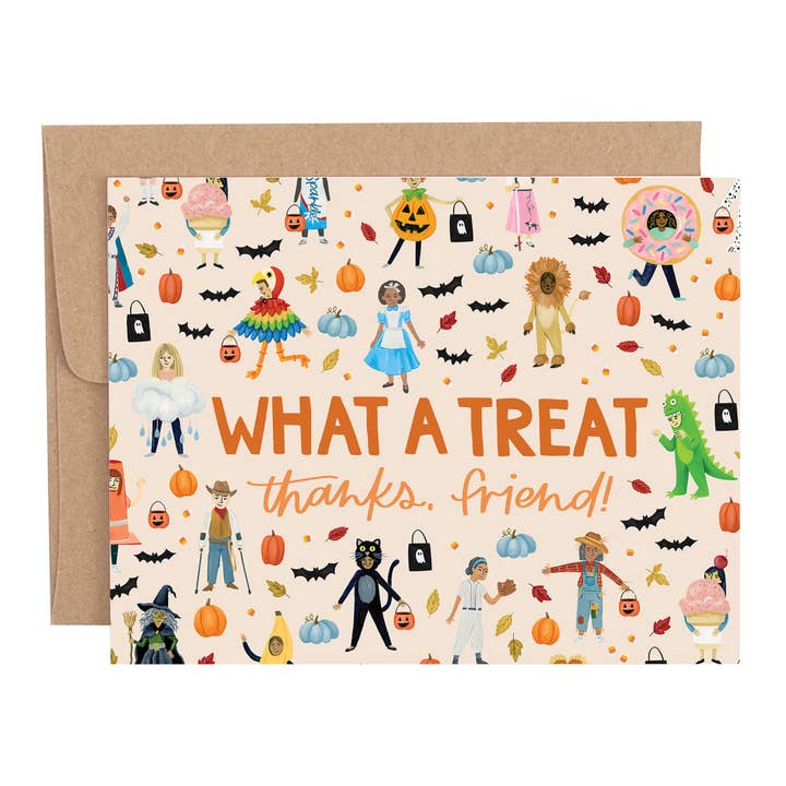 Carte de vœux d'Halloween What A Treat pour la vente par 1canoe2 | One Canoe Two Paper Co.