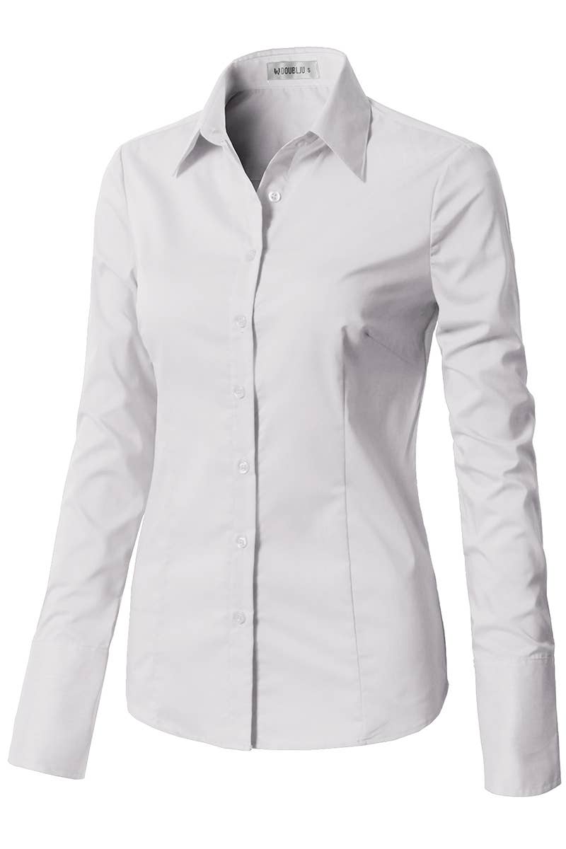 NINEXIS - Vente Chemise à col boutonné – femme - CWTDSL028_Chemises à col boutonné à manches longues99