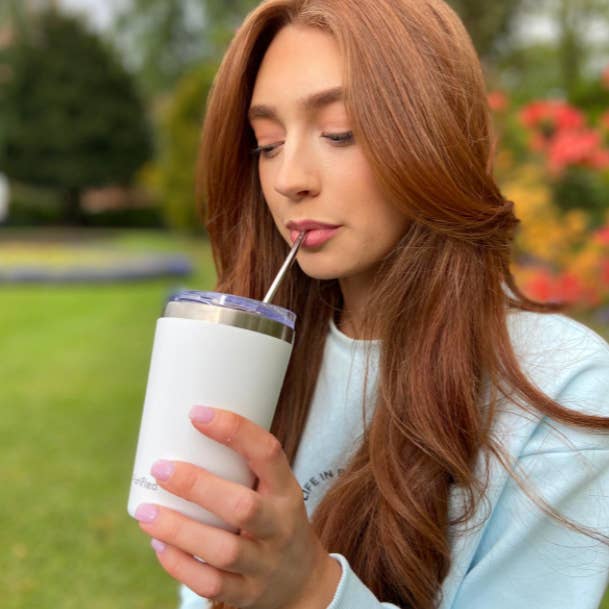 Purified - Vente Gourde/bouteille isotherme - Tasse à café réutilisable | Tasse de voyage | 12 oz/340 ml | gris6