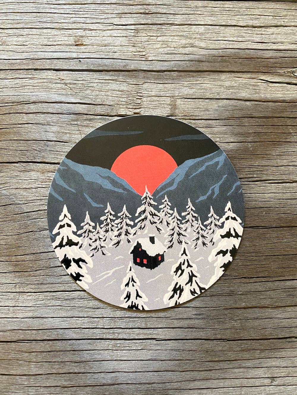 Sticker Art - Wholesale Sticker - Winter Cabin Snow Sticker2