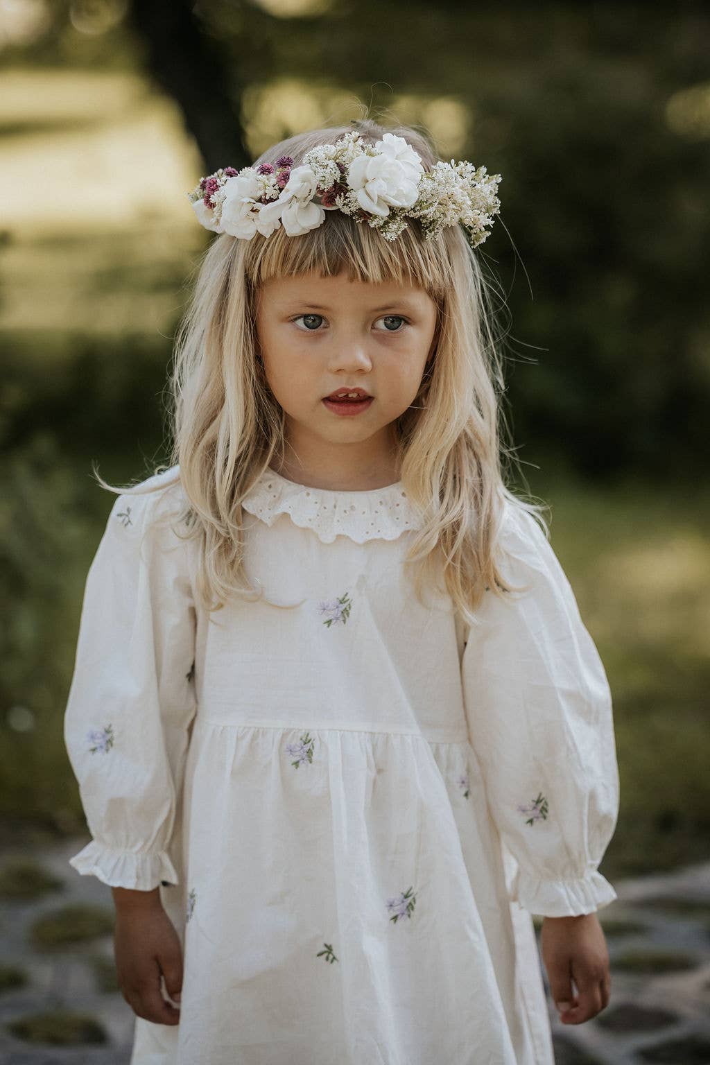 Annie & Charles – wholesale Dress – Baby – Annie&Charles® Baby Bloomer/dress with collar SPRING FLOWERS1