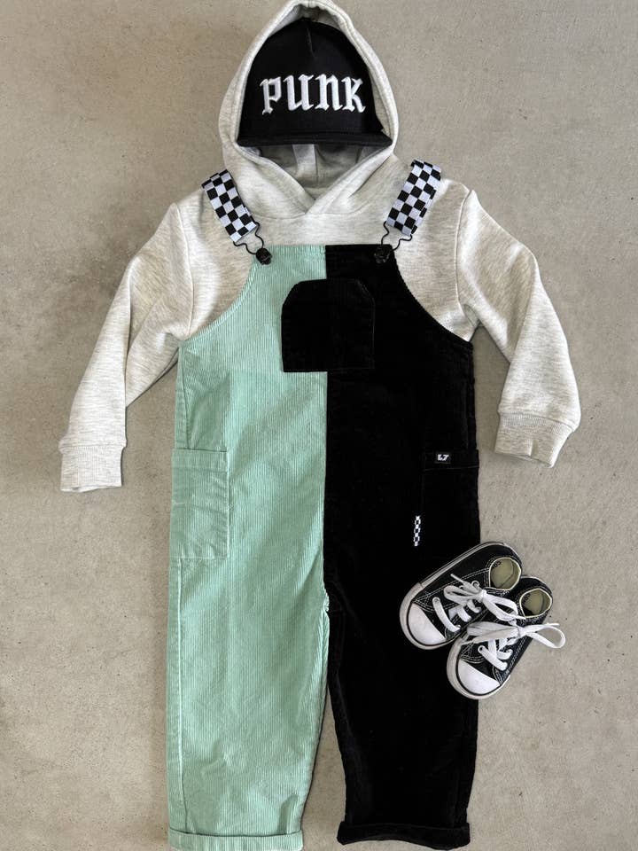 Little Trouble - Wholesale Overalls - Kids - Colorblock Mint Overalls4