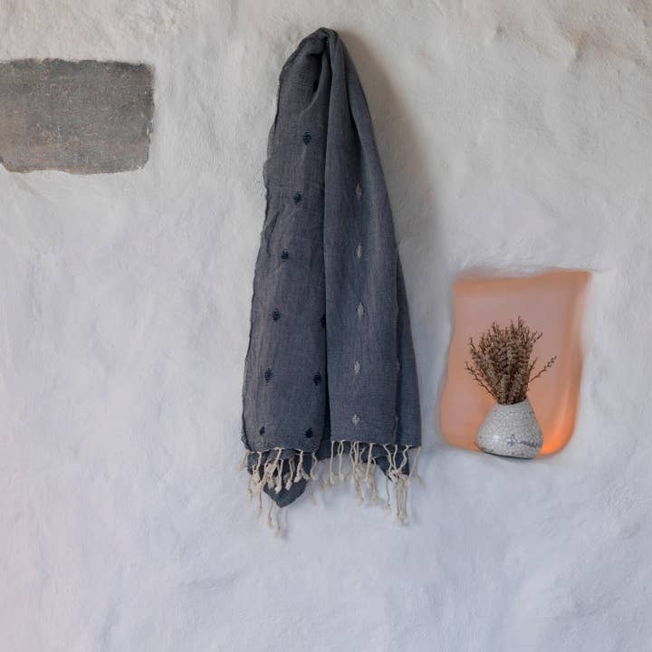 Asciugamano da spiaggia in cotone garza con trama dobby per la vendita all'ingrosso da parte di loom.ist