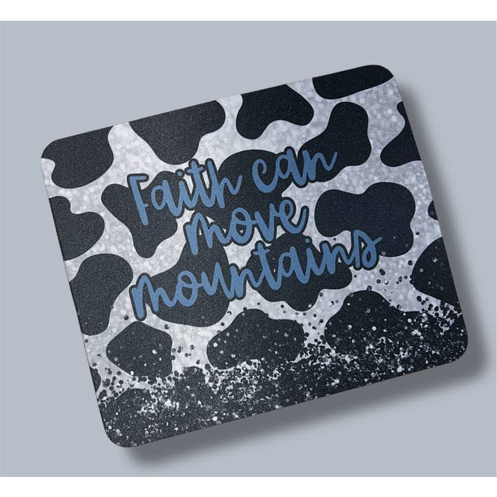 Tappetino per mouse "La fede può spostare le montagne", Regali cristiani per la vendita all'ingrosso da parte di Shop Praise Creations