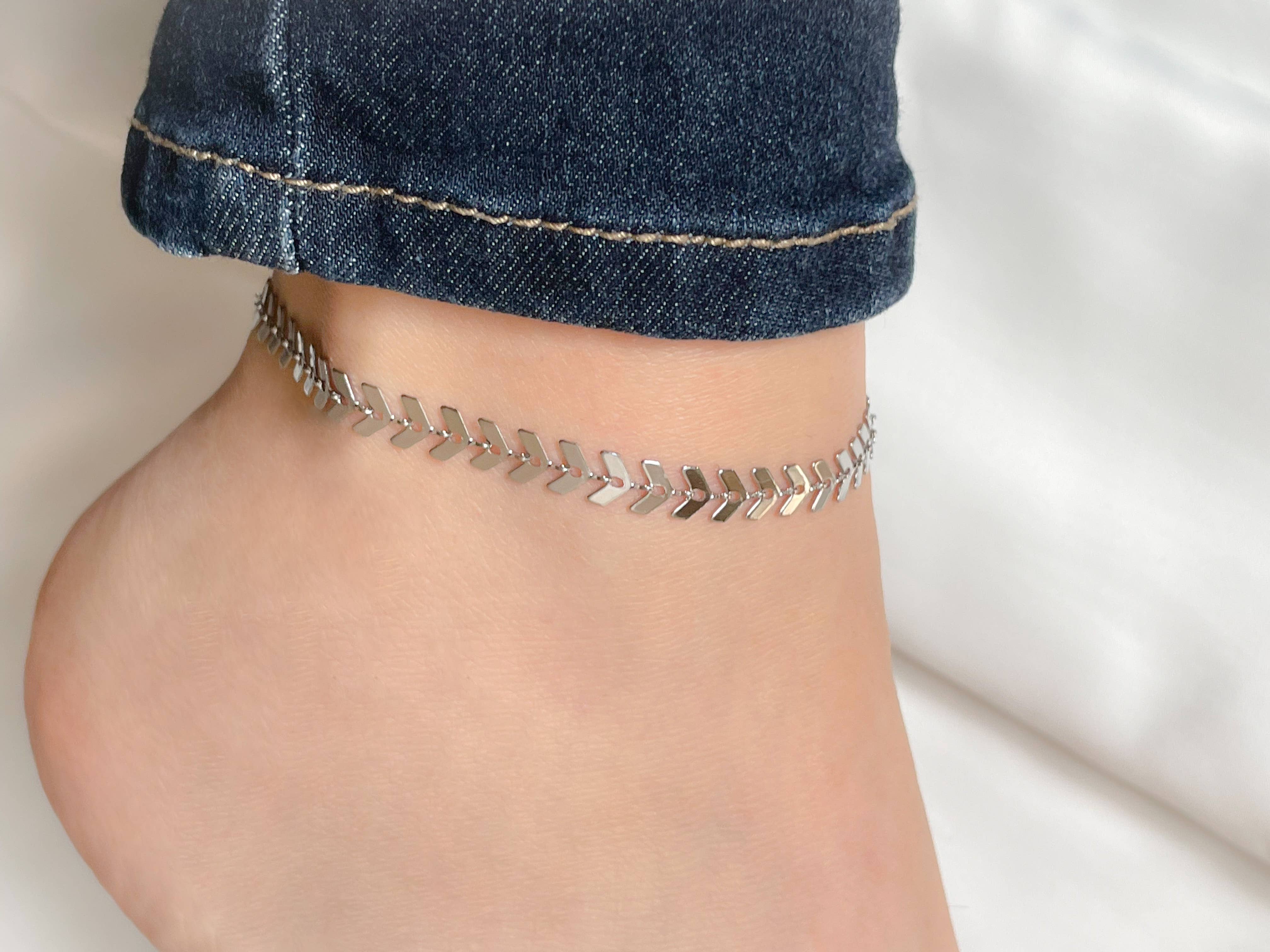 Wholesale Chevron Chain Anklet Gold Chevron Ankle Bracelet for