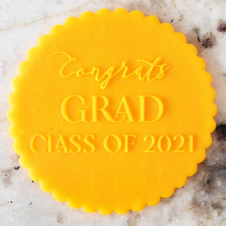 Congrats Grad Class of 2021 Embosser Cookie Biscuit Stamp Congratulations Graduation for wholesale by Cut Bake Stamp
