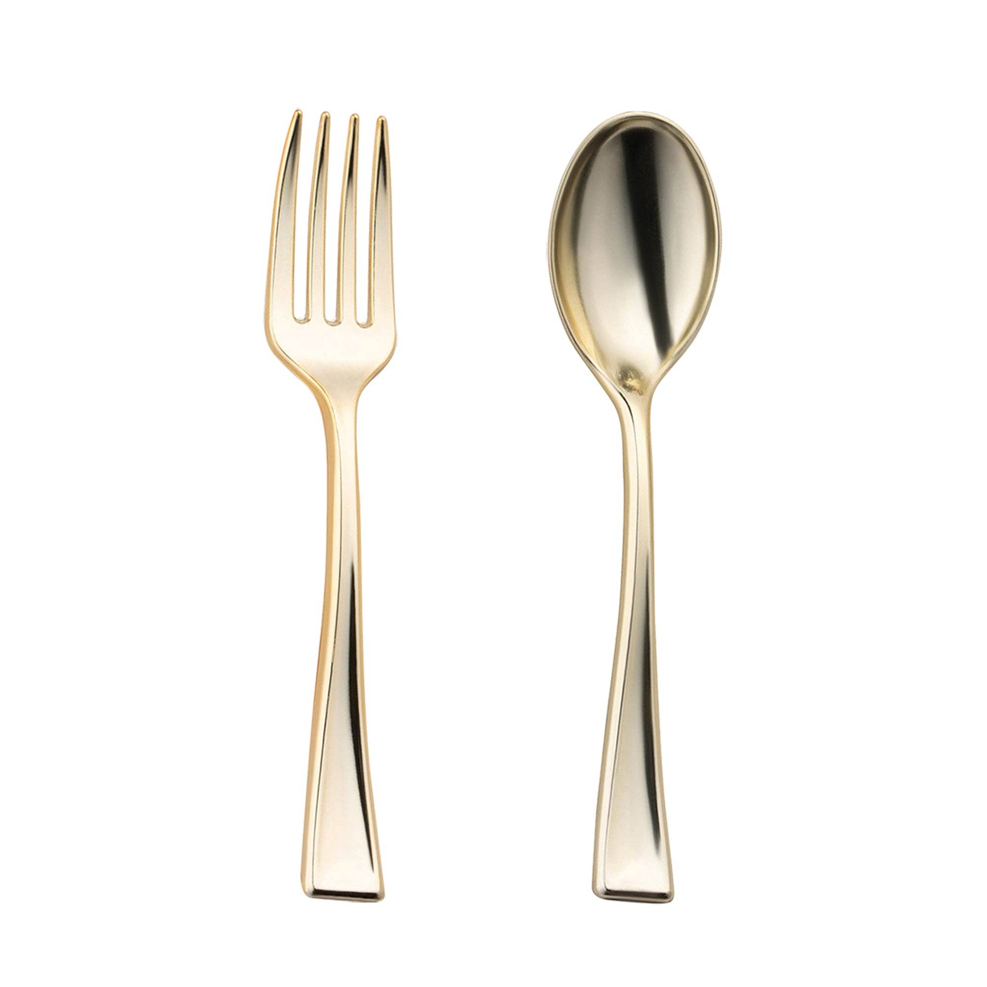 Smarty had a Party - Wholesale Flatware Set - Gold Disposable Plastic Mini Flatware Set - 24 Guests0