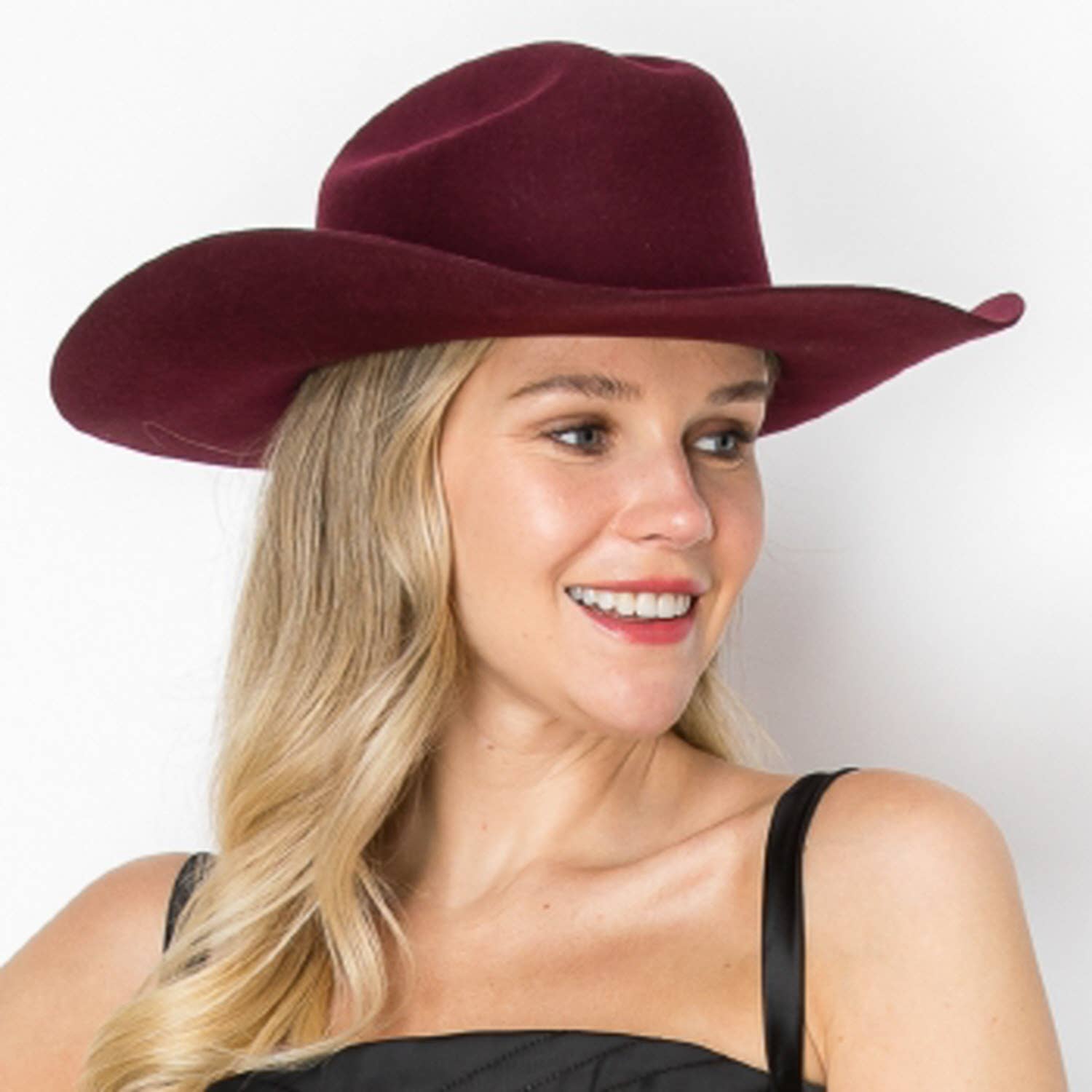 Queens INC - Vente Chapeau de cowboy – femme - Chapeau de cowboy Cattleman classique en laine australienne 23