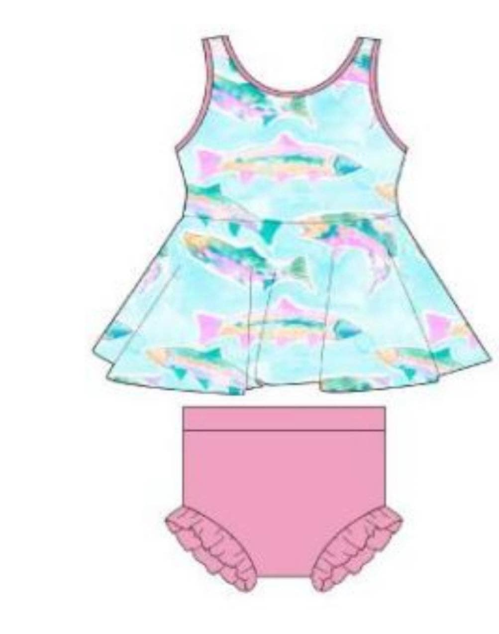 Sweet Bay Clothing – Großhandel Top- & Shorts-Set – Kinder – Fish Razorback Peplum Set3