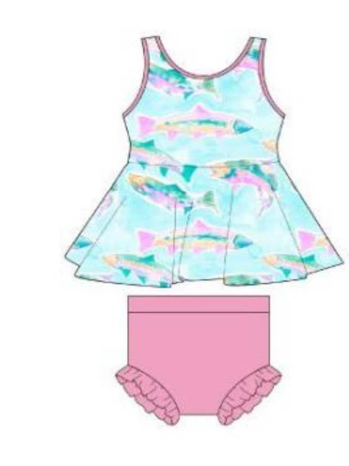 Sweet Bay Clothing – Großhandel Top- & Shorts-Set – Kinder – Fish Razorback Peplum Set3