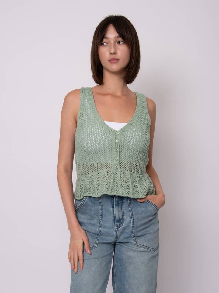 CHALECO SIN MANGAS CON CUELLO EN V MALENA- 57S129S para venta al por mayor de RD Style