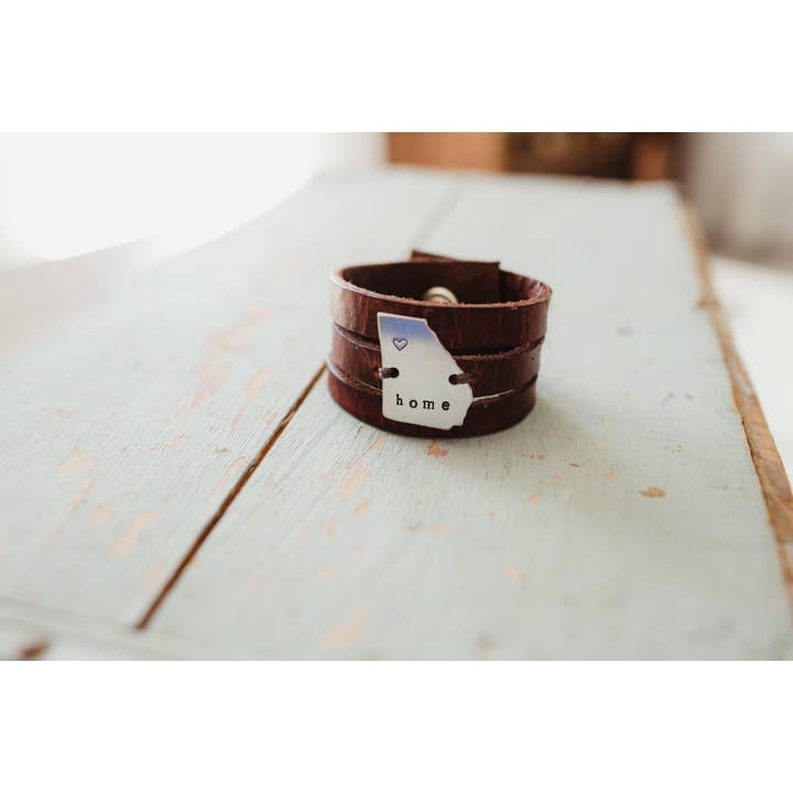 Georgia Leather Bracelet for wholesale by Maggie Claire Designs