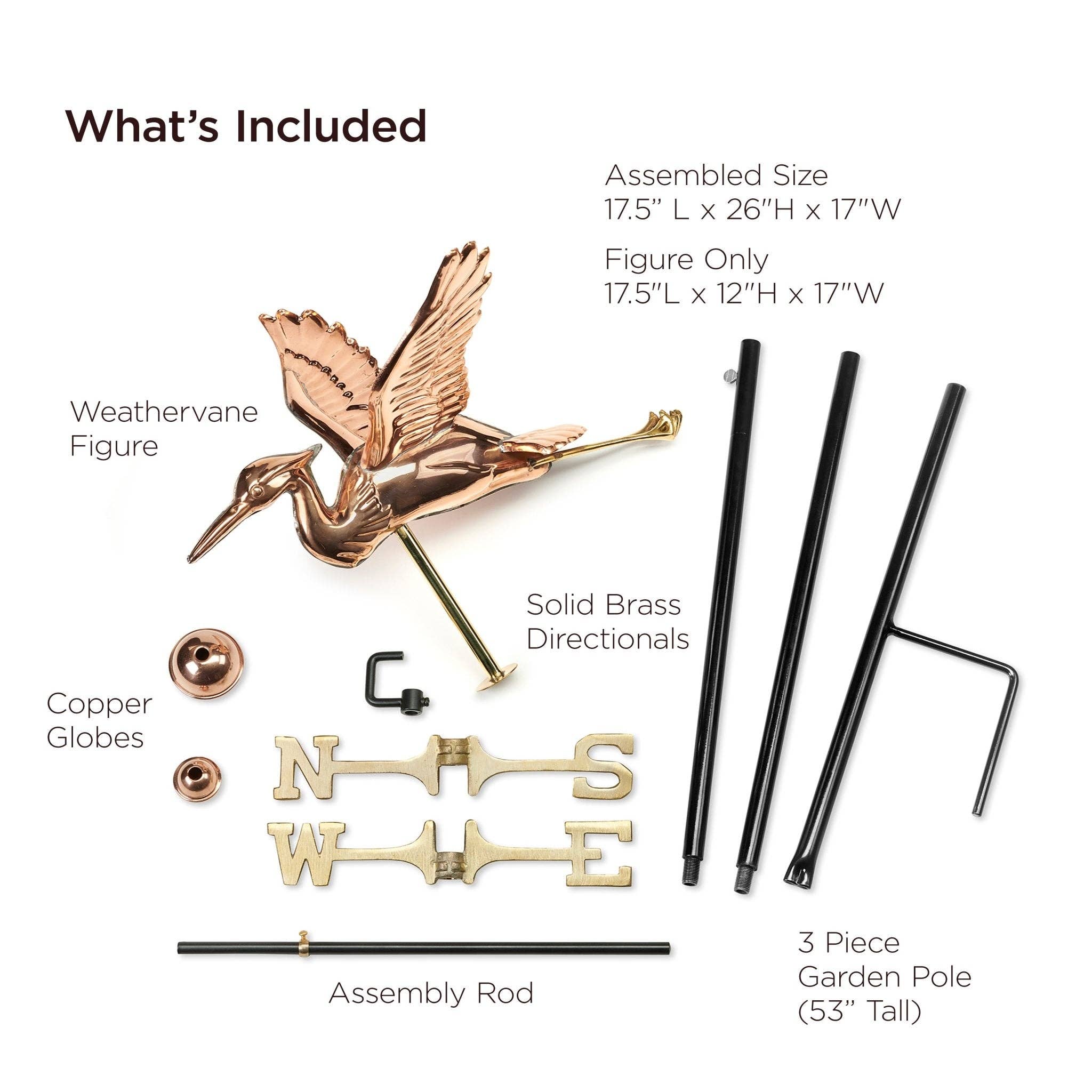 Good Directions - Wholesale Outdoor Ornament/Decor - Blue Heron Garden Weathervane3