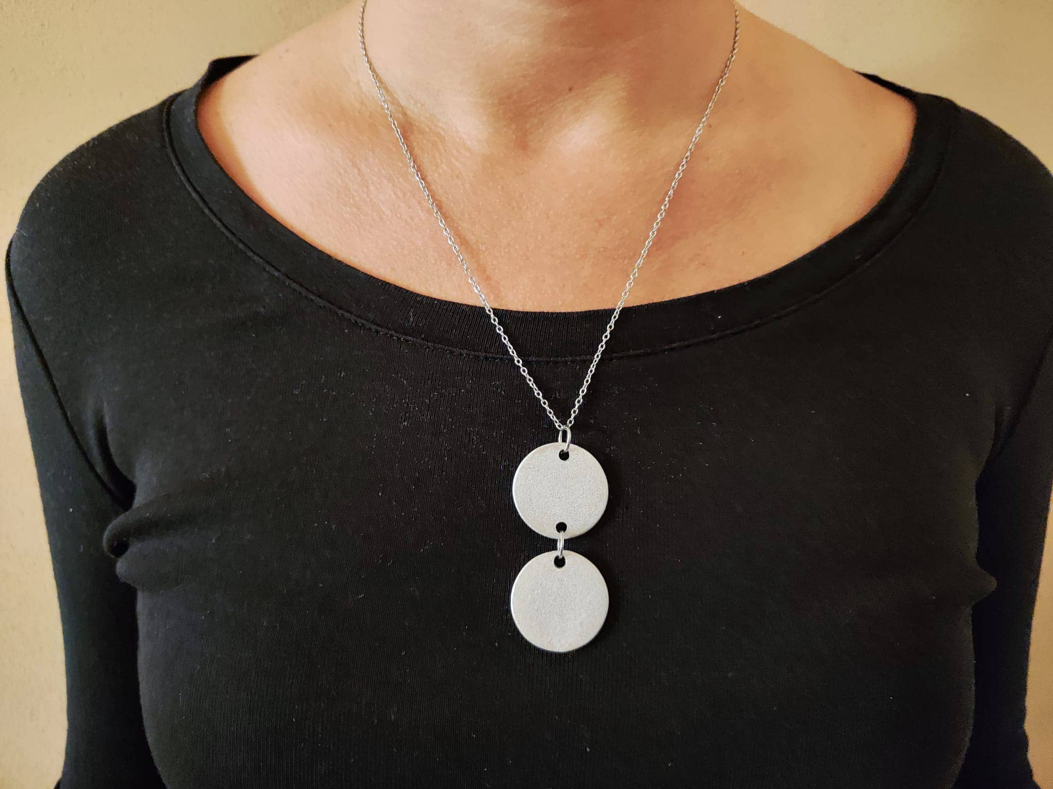 No War Factory s.r.l. - Wholesale Pendant/Charm Necklace - Double Circular Pendant Necklace in Aluminum | Handmade in Laos – No War Factory2