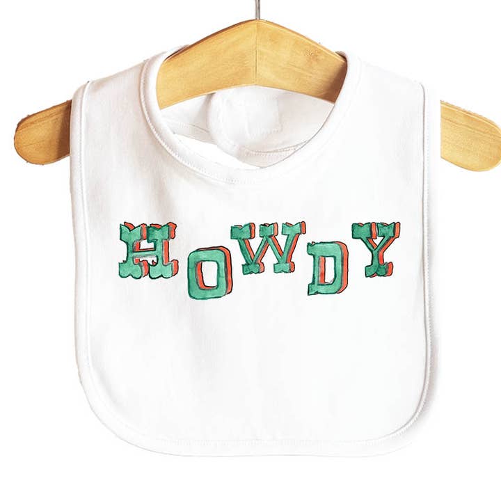 Howdy Baby Bib for wholesale by Knollwood Lane