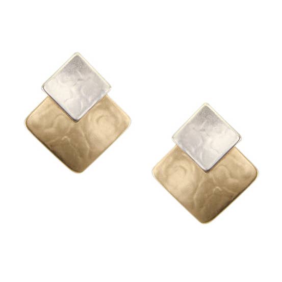 Small Layered Squares Post Earrings for wholesale by Marjorie Baer