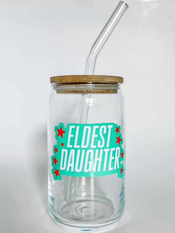 Eldest Daughter Taylor Swift Glass Cup w/ Lid & Straw for wholesale by Love Her Work