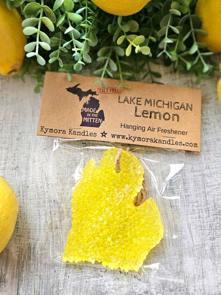 Hanging Air Freshener - Lake Michigan Lemon for wholesale by Kymora Kandles