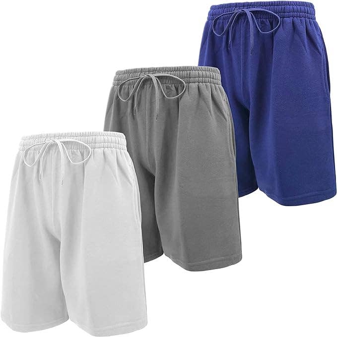 I-Wear Brands - Wholesale Athletic Shorts - Men's - 3 Pack Men's Cotton Fleece Drawstring Shorts6