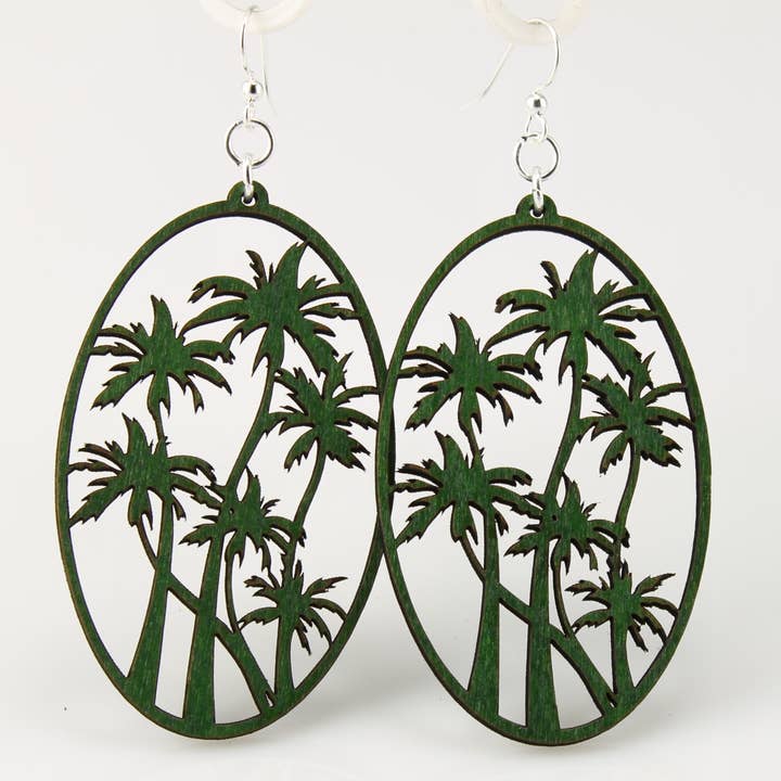 Palm Tree Earrings for wholesale by Green Tree Jewelry