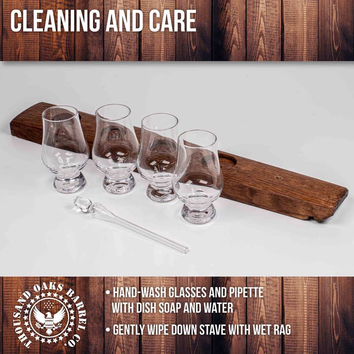 ThousandOaksBarrelCo. - Wholesale Cocktail/Liquor Glass - Glencairn Whisky Stave Flight Set9