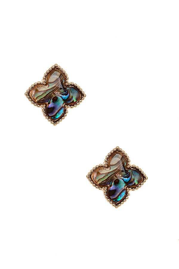 anbfashion - Wholesale Stud/Post Earrings - FOUR PETAL FLOWER POST EARRING 5420