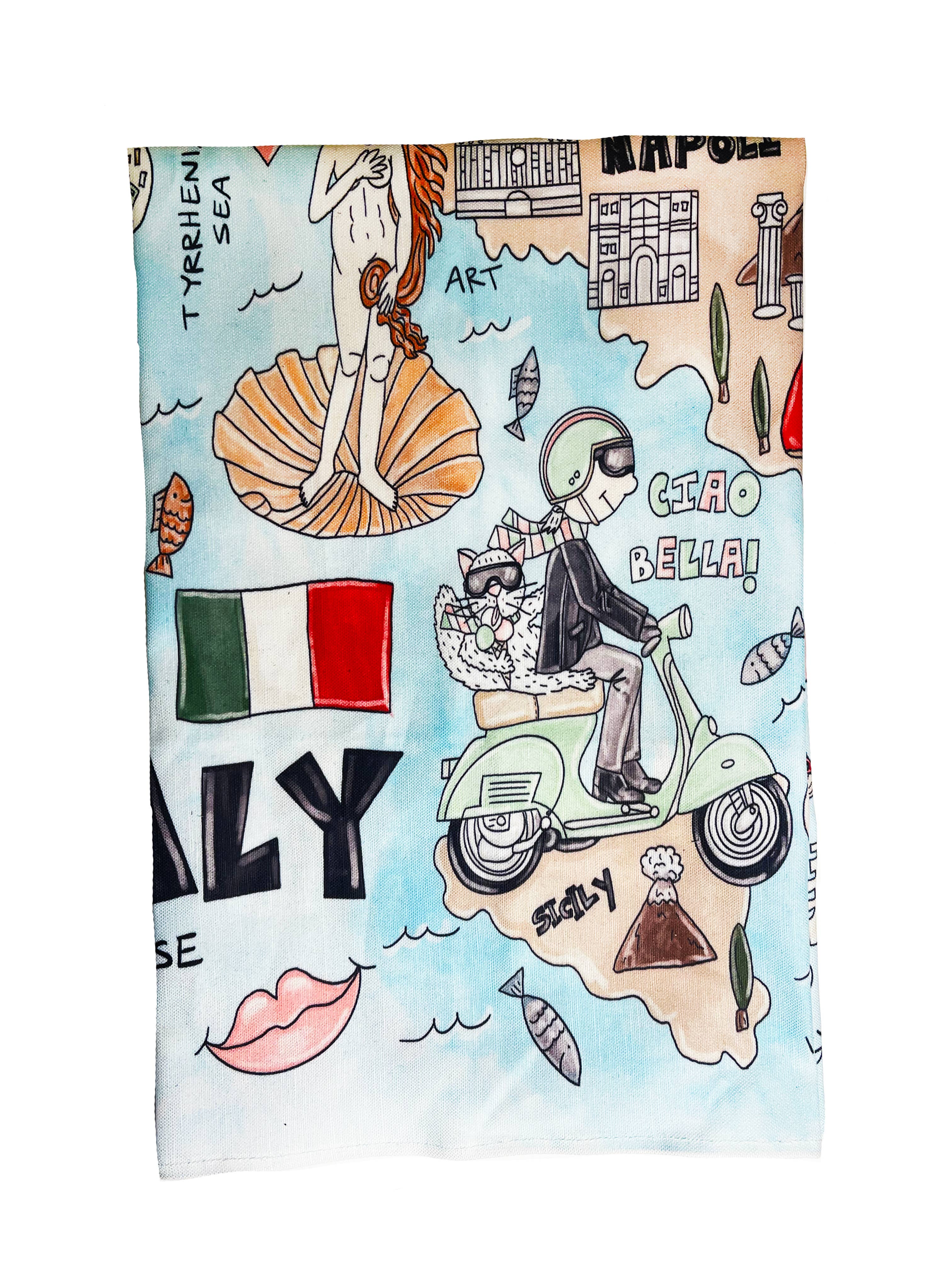 KAHRI - Wholesale Tea Towel - Italy Map Tea Towel2