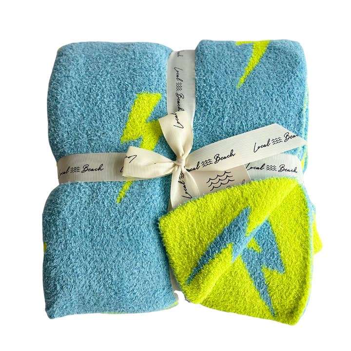 Local Beach - Wholesale Throw Blanket - Lightning Bolt Luxe Home Blanket