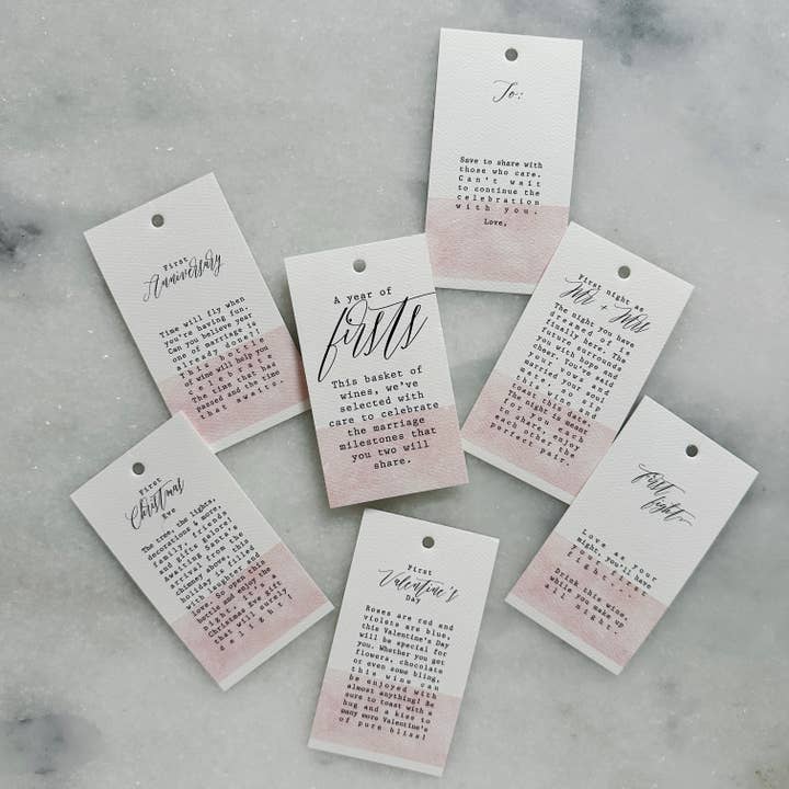 Marriage Milestone Wine Tags for wholesale by Minor Details CLE