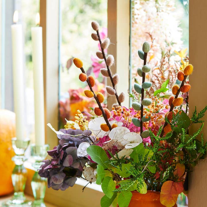 Talking Tables EU - Wholesale Artificial Flowers - Autumn Hues Felt Branch Decorations - 4 Pack1