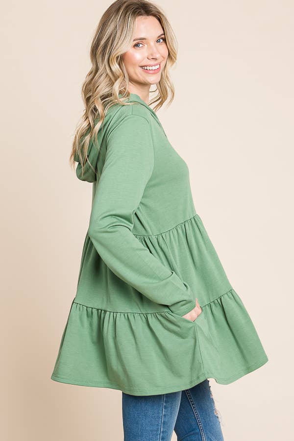 Culture Code - Wholesale Tunic - Women's - CFD1150LA - HOODIE SHIRRING LONG SLEEVE DRESS14