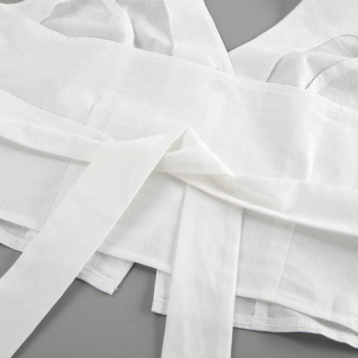 Marayn - Wholesale Top & skirt set – Women's - Summer White Halter Top Slit Skirt Set8