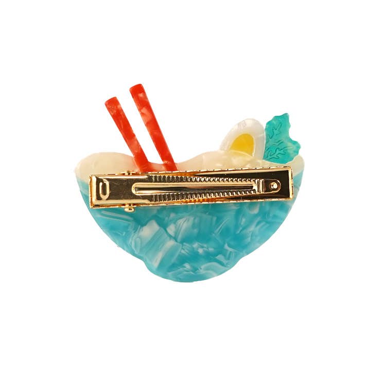 Blå Ramen Bowl Hårklor, Mat - Inspirerad Ramen Sidoklämma för wholesale på Faire4