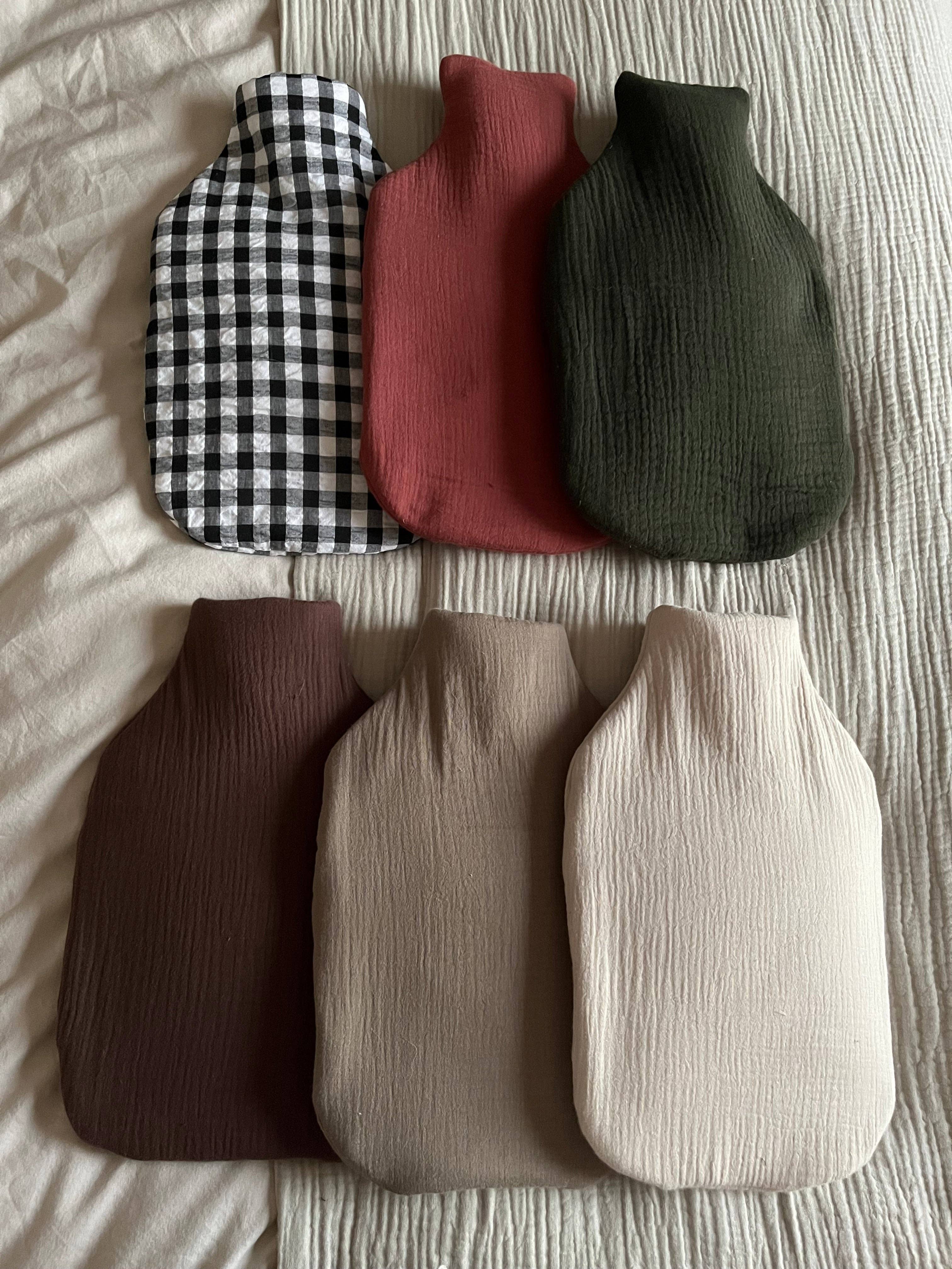 Orla & Fern – wholesale Hot/cold compress – Quilted Hot water bottle - Green double gauze - lined2