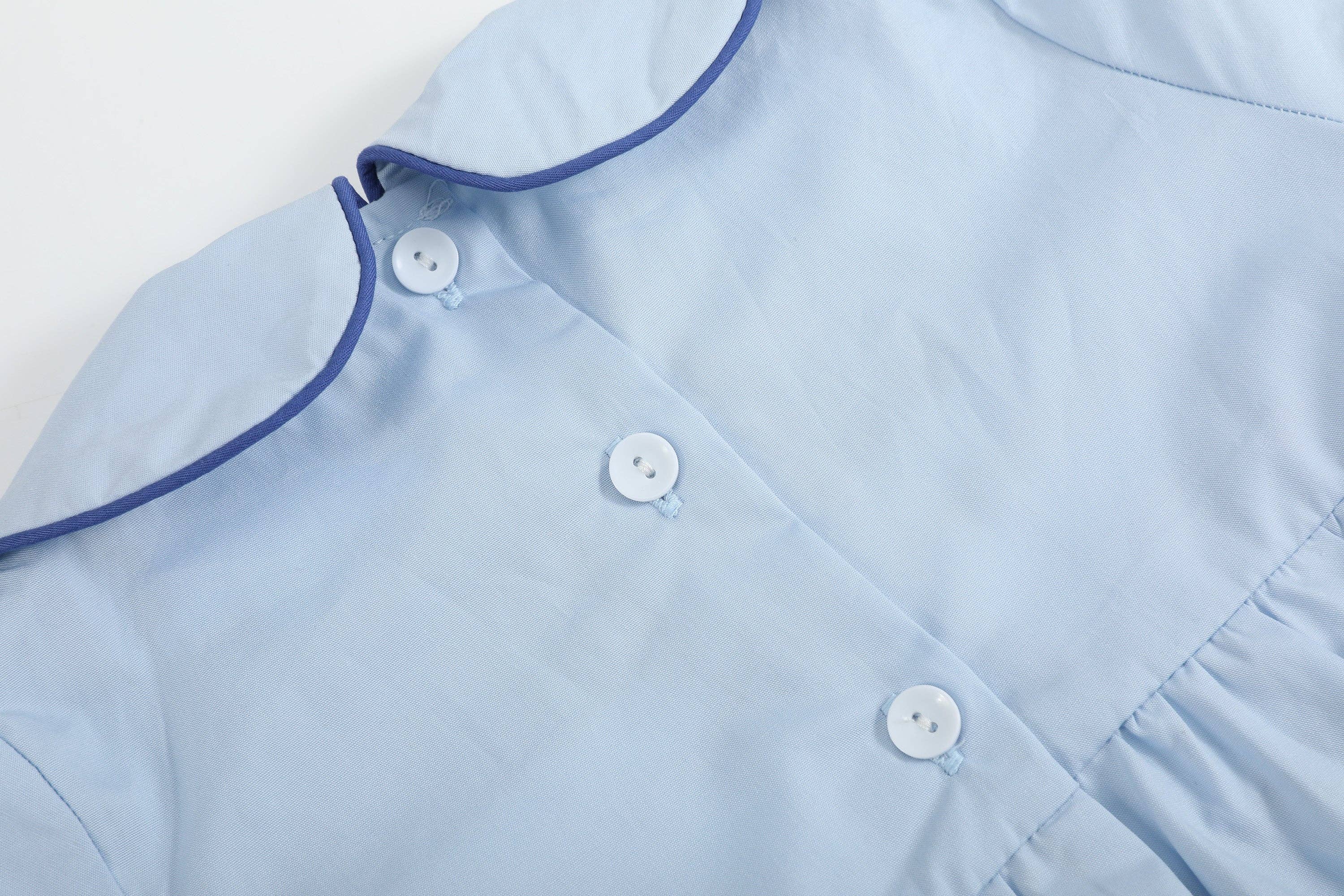 Lil Cactus - Wholesale Bodysuit (Non-Footed) - Baby - Blue Whale Smocked Collared Bubble Romper4