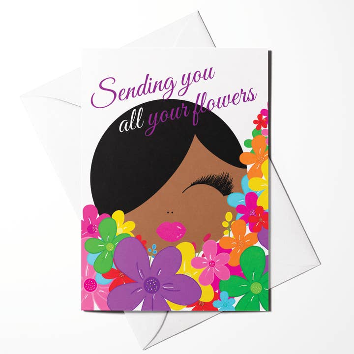 Sending You All Your Flowers Appreciation Greeting Card for wholesale by Sparkle Blu