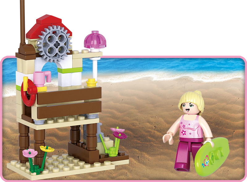 Sluban Europe BV - Wholesale Build-a-Toy - Kids - M38-B0601/Girl's Dream surf beach6