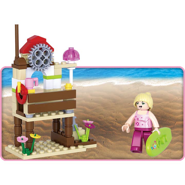 Sluban Europe BV - Wholesale Build-a-Toy - Kids - M38-B0601/Girl's Dream surf beach6